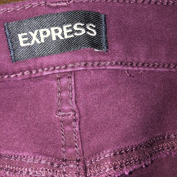 Express size 4 burgundy distressed skinny jeans - Picture 5 of 6